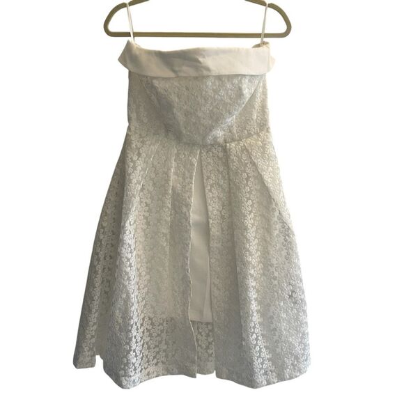 New Eva Mendes White Lace Strapless Dress Women’s Size Medium Bride Bridal - Picture 2 of 8